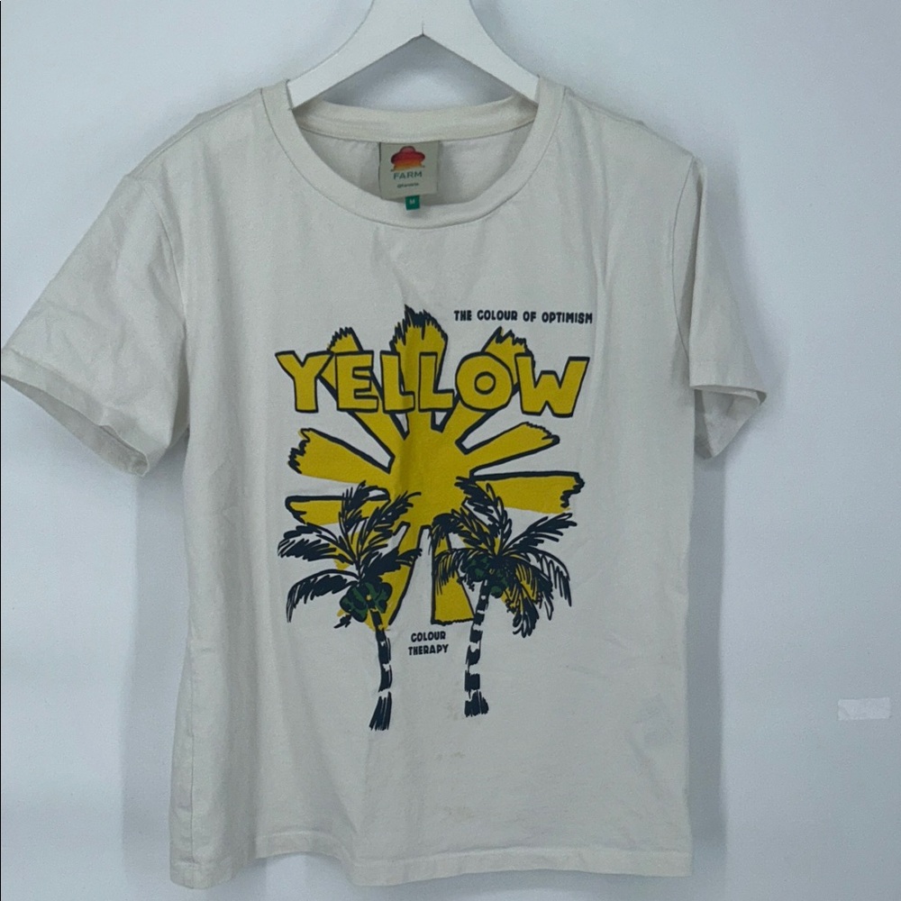 FARM Rio Color Therapy Yellow Optimism T-Shirt Yellow Graphic Size Medium - Picture 3 of 11